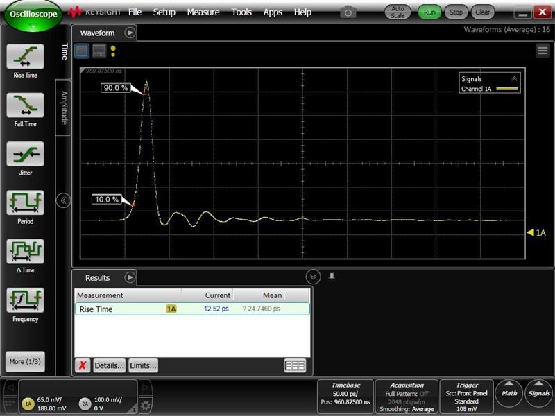 High-speed detector with amplification