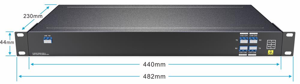 1U Rack 4CH Single Fiber DWDM Mux Demux Module LC/UPC