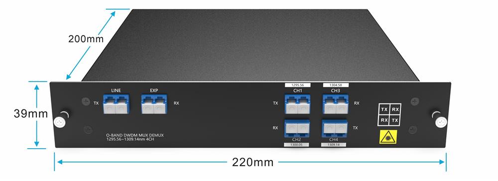 Dual Fiber 4CH O-BAND DWDM MUX DEMUX