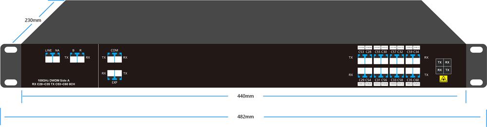 Single Fiber 8CH C28-C35/C53-C60 DWDM MUX DEMUX Single Fiber 8CH C28-C35/C53-C60 DWDM MUX DEMUX