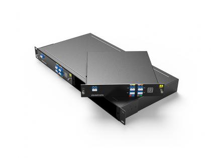 Single Fiber 4Channels(8waves) 1470-1610nm CWDM MUX/DEMUX , LC/UPC, Plug-in LGX Box and 2slot 1U Rack